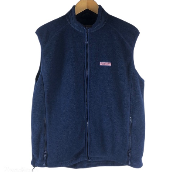 Vineyard Vines Other - Vineyard Vines Navy Fleece Zipper Vest